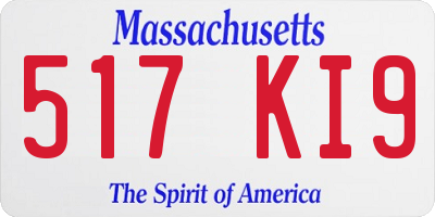 MA license plate 517KI9