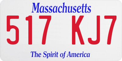 MA license plate 517KJ7