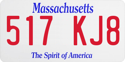 MA license plate 517KJ8