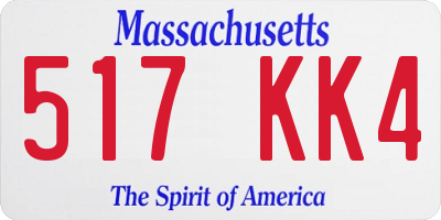 MA license plate 517KK4
