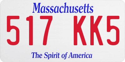 MA license plate 517KK5