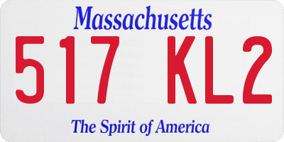 MA license plate 517KL2