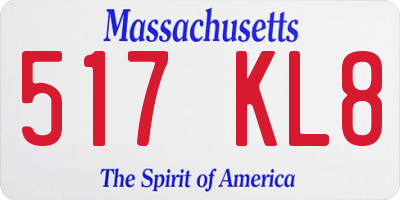 MA license plate 517KL8