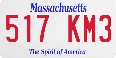 MA license plate 517KM3