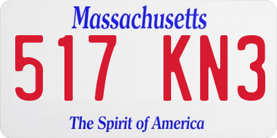 MA license plate 517KN3