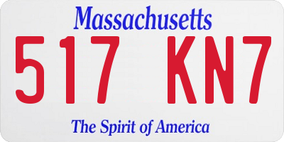 MA license plate 517KN7