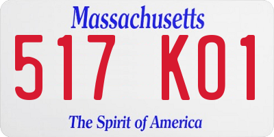 MA license plate 517KO1