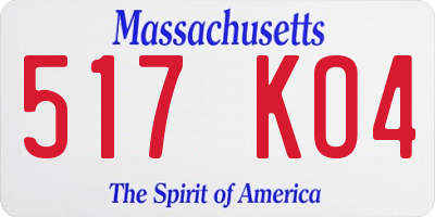 MA license plate 517KO4