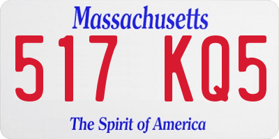 MA license plate 517KQ5