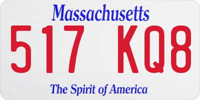 MA license plate 517KQ8