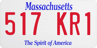MA license plate 517KR1