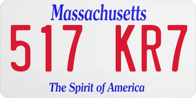 MA license plate 517KR7