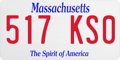 MA license plate 517KS0