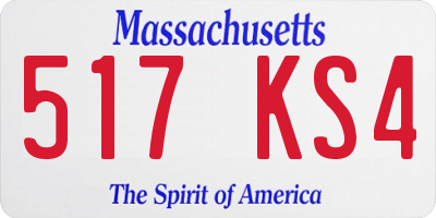 MA license plate 517KS4