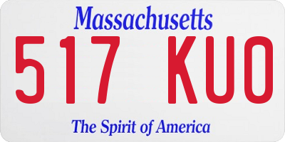 MA license plate 517KU0