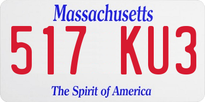 MA license plate 517KU3
