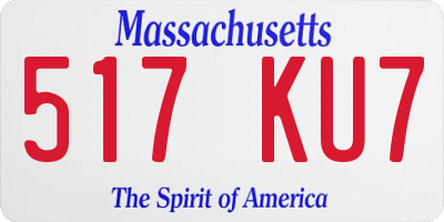 MA license plate 517KU7