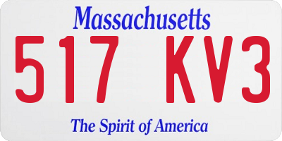 MA license plate 517KV3