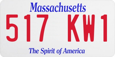 MA license plate 517KW1