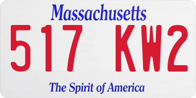 MA license plate 517KW2