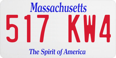 MA license plate 517KW4