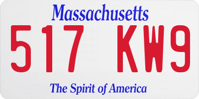 MA license plate 517KW9