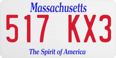 MA license plate 517KX3