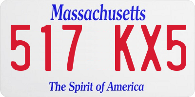 MA license plate 517KX5
