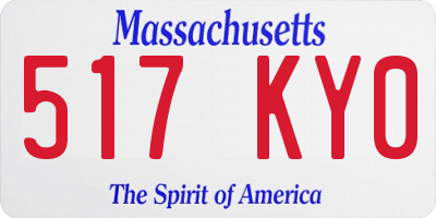 MA license plate 517KY0