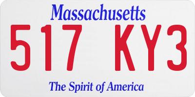 MA license plate 517KY3