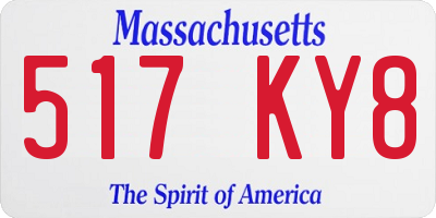 MA license plate 517KY8