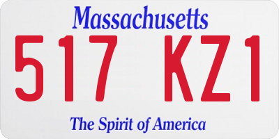 MA license plate 517KZ1