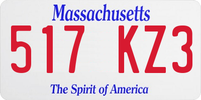 MA license plate 517KZ3