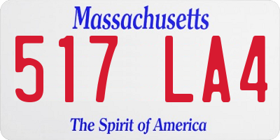 MA license plate 517LA4
