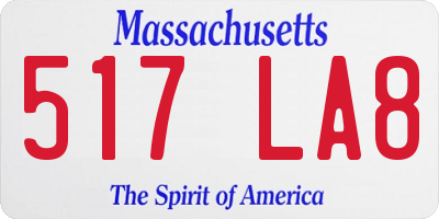 MA license plate 517LA8