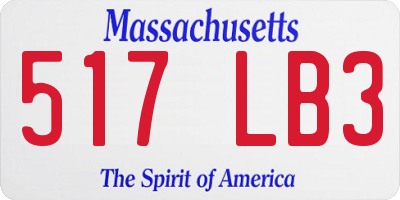 MA license plate 517LB3