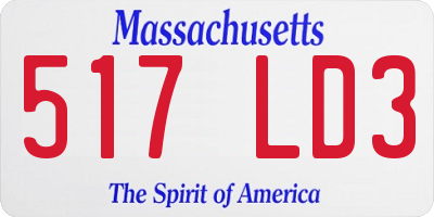 MA license plate 517LD3
