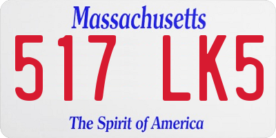 MA license plate 517LK5