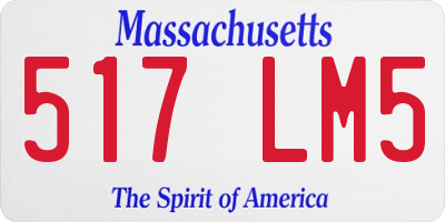 MA license plate 517LM5