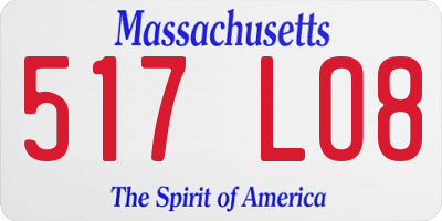MA license plate 517LO8