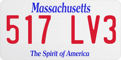 MA license plate 517LV3
