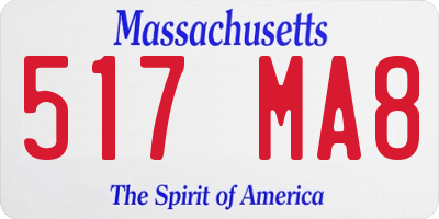 MA license plate 517MA8