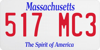 MA license plate 517MC3