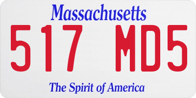 MA license plate 517MD5