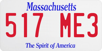 MA license plate 517ME3