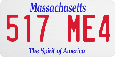 MA license plate 517ME4