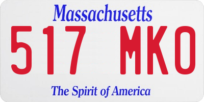 MA license plate 517MK0