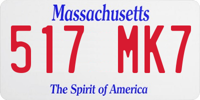 MA license plate 517MK7
