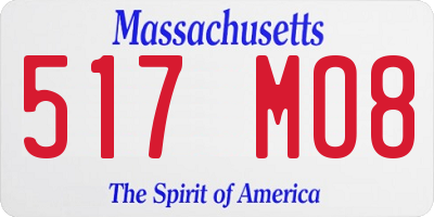 MA license plate 517MO8