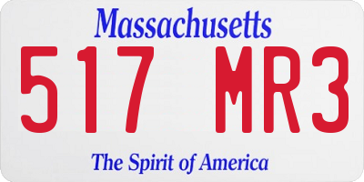 MA license plate 517MR3